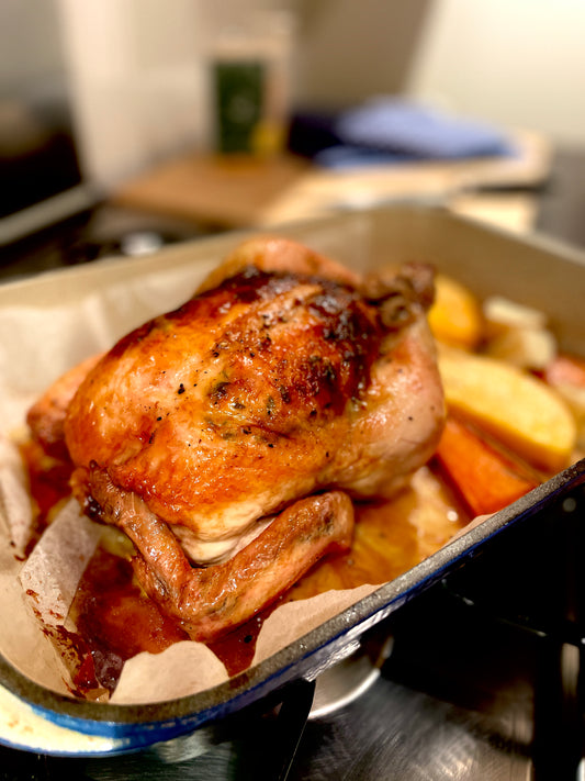 Lemon Dust-Infused Butter Roast Chicken