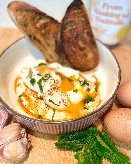 Turkish Eggs with Lemon Dust and Chili Butter